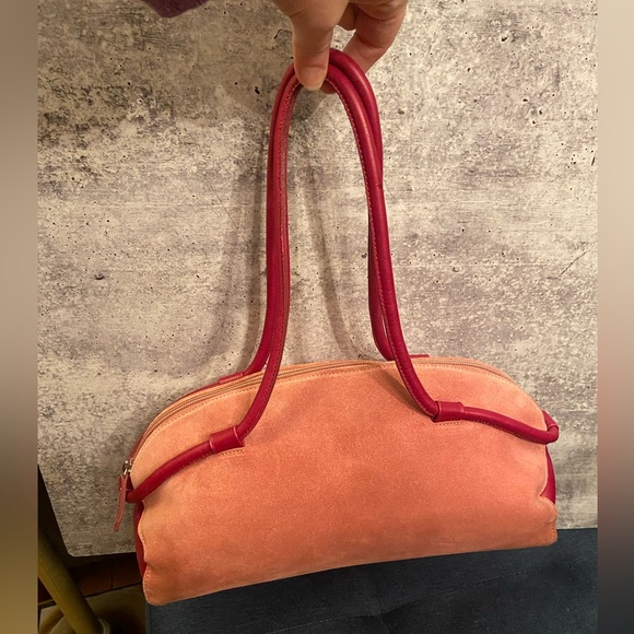 Alberta Ferretti Handbags - Stunning Vintage Philosophy By Alberta Ferretti Pink Leather & Suede Handbag